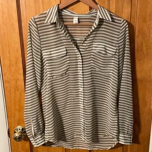 Old Navy. Like new. Small sheer mint/brown stripe blouse